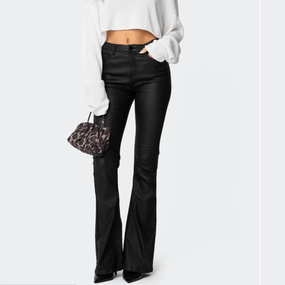 edikted flare leather pants